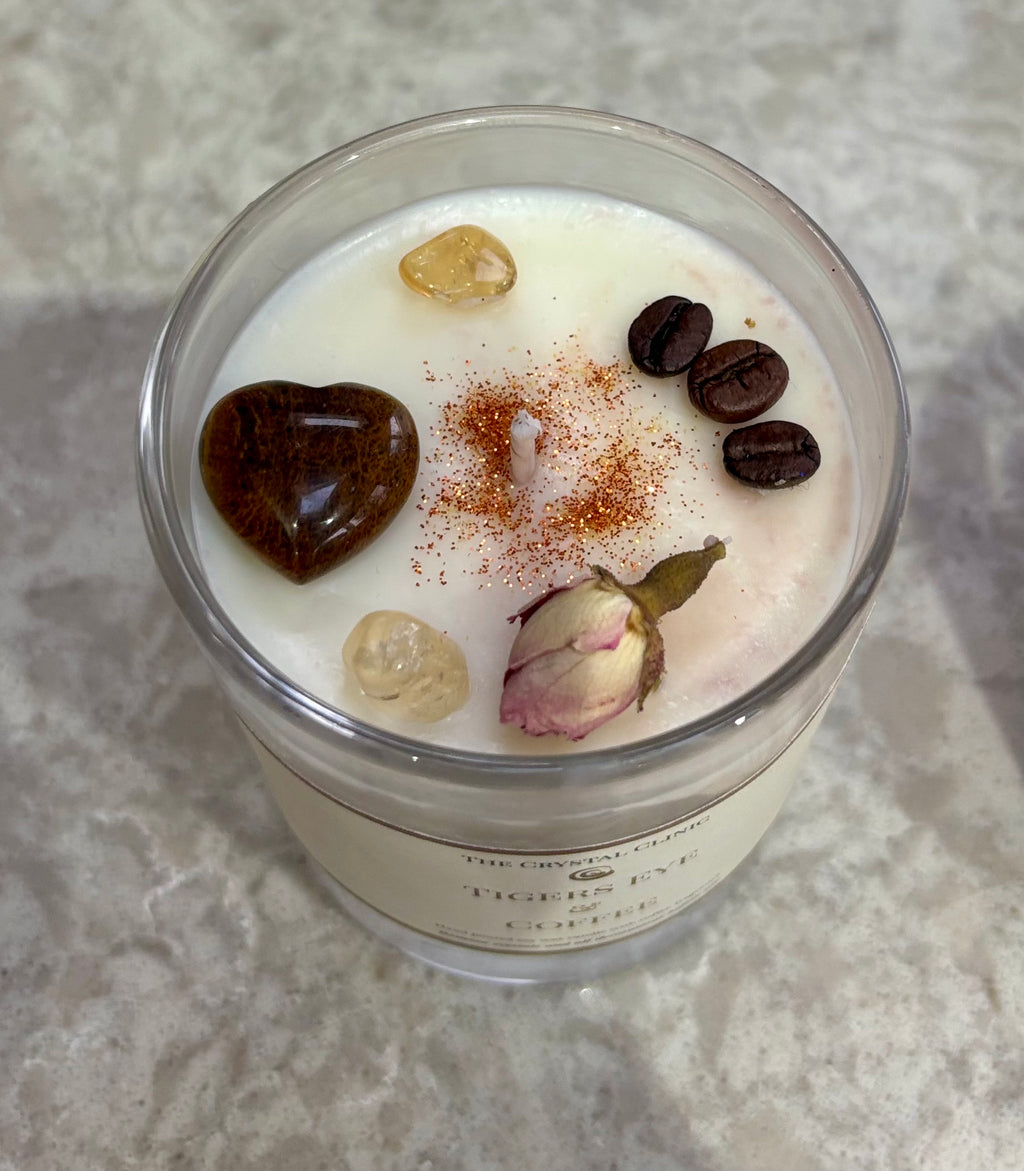 Tigers Eye & Coffee Candle