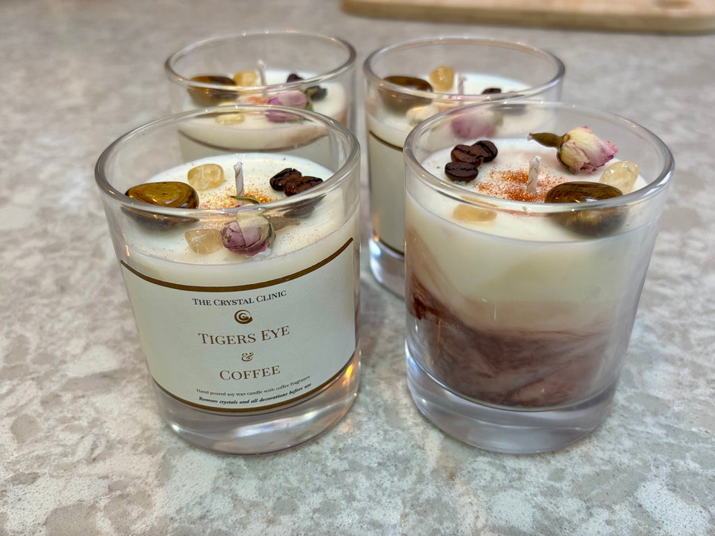 Tigers Eye & Coffee Candle