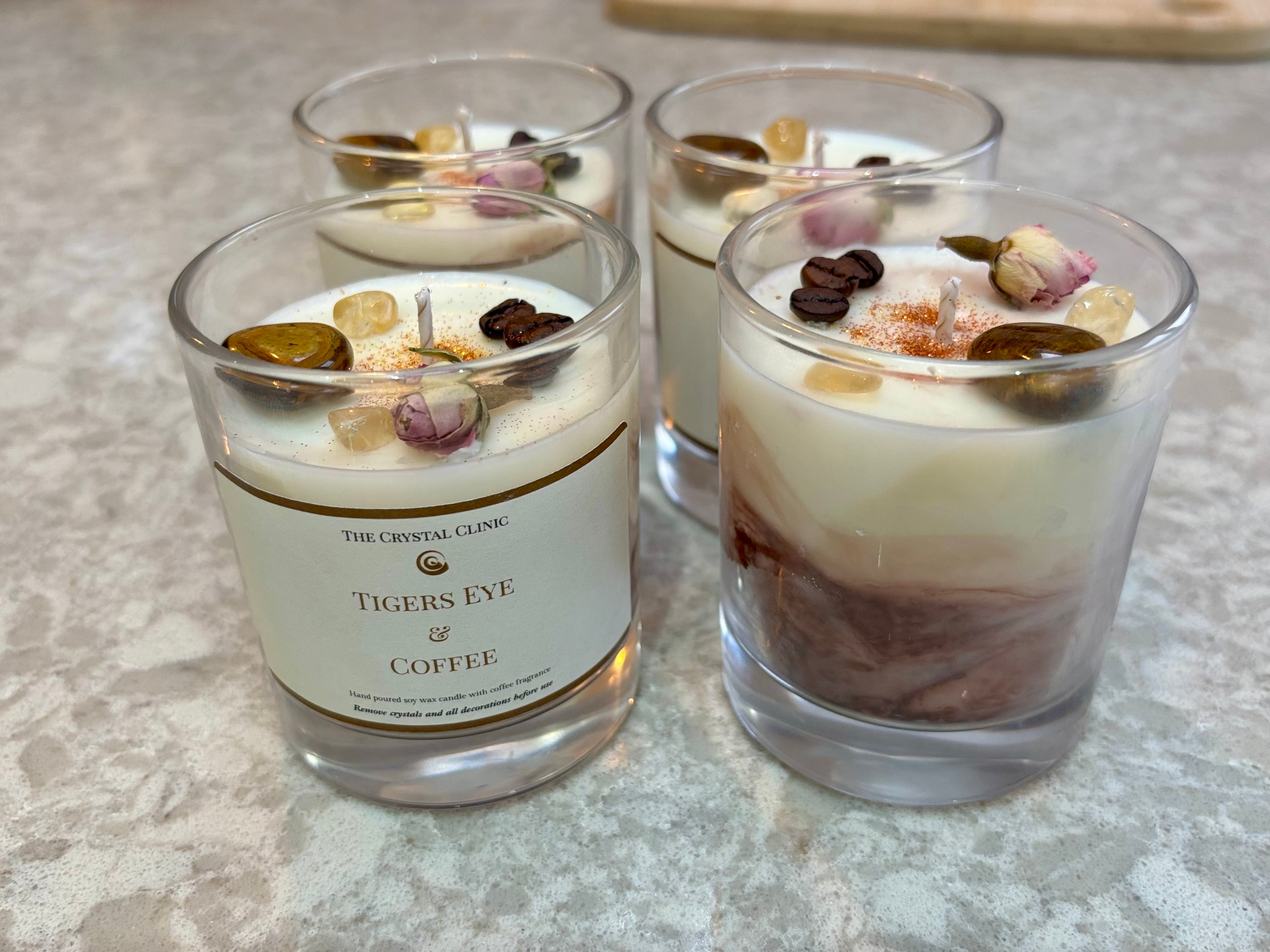 Tigers Eye & Coffee Candle