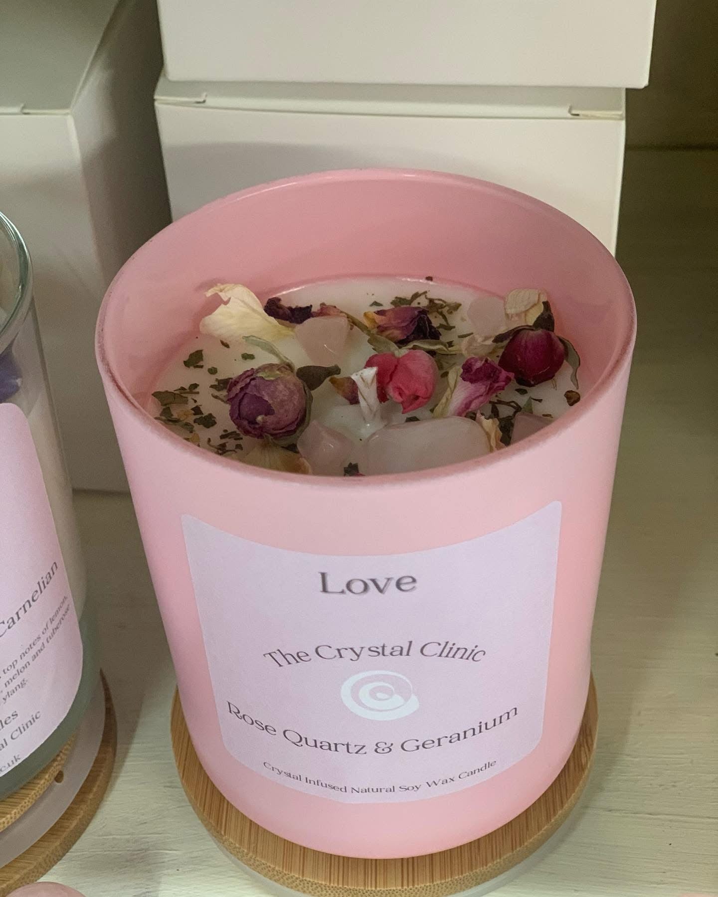 Rose Quartz & Rose Geranium Candle 30cl